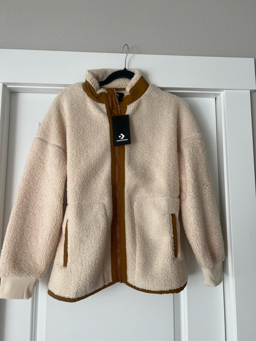 Converse Boys Jacket Size L Natural Ivory